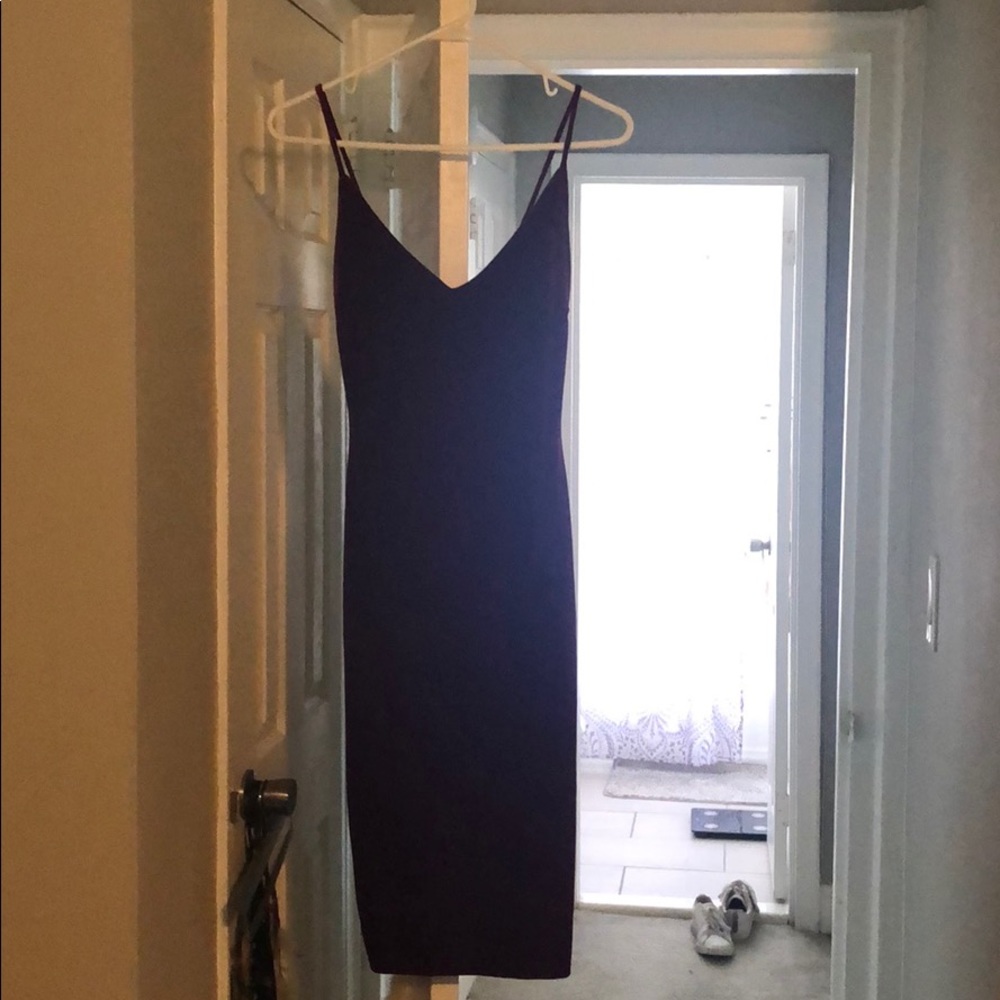 Red velvet midi dress